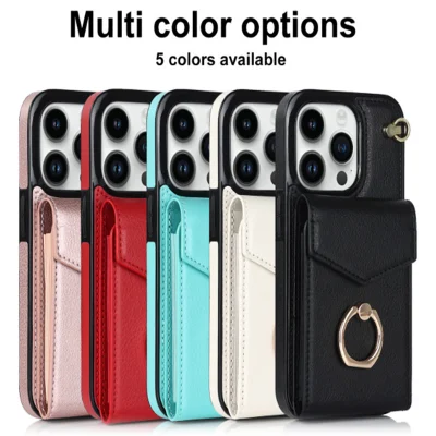 Crossbody Clutch Geldbörse Ringhalter Luxus Kunstleder Handyhülle für iPhone 6 6S 7 7S 8 Plus X XR XS Max 11 12 13 14 Mini PRO Max